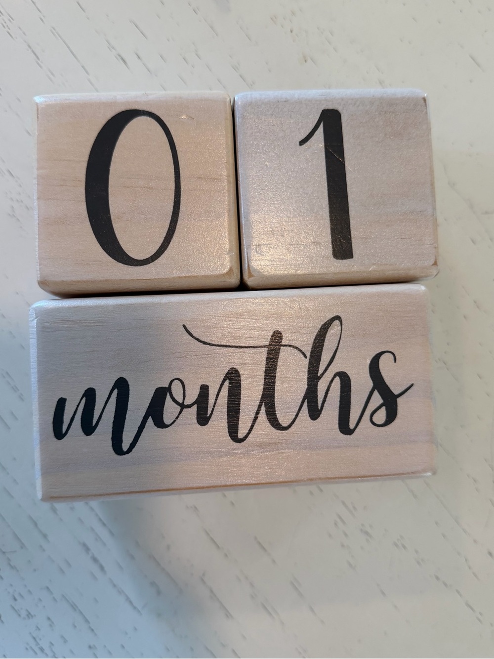 Premium Wooden 'Months' Milestone Blocks - Natural Wood with Black Script